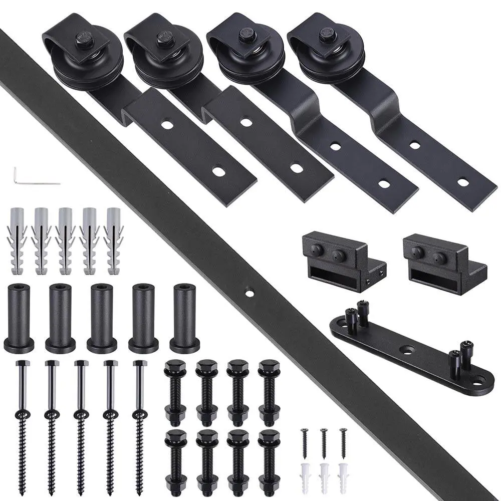 Yescom 6.6 Ft Bypass Sliding Barn Hardware Single Track Kit 2-Doors 1