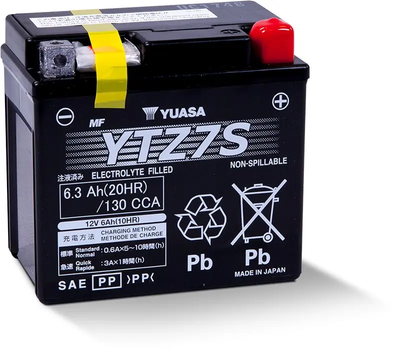 Yuasa Motorcycle Battery Ytz7s 130 Cca 1