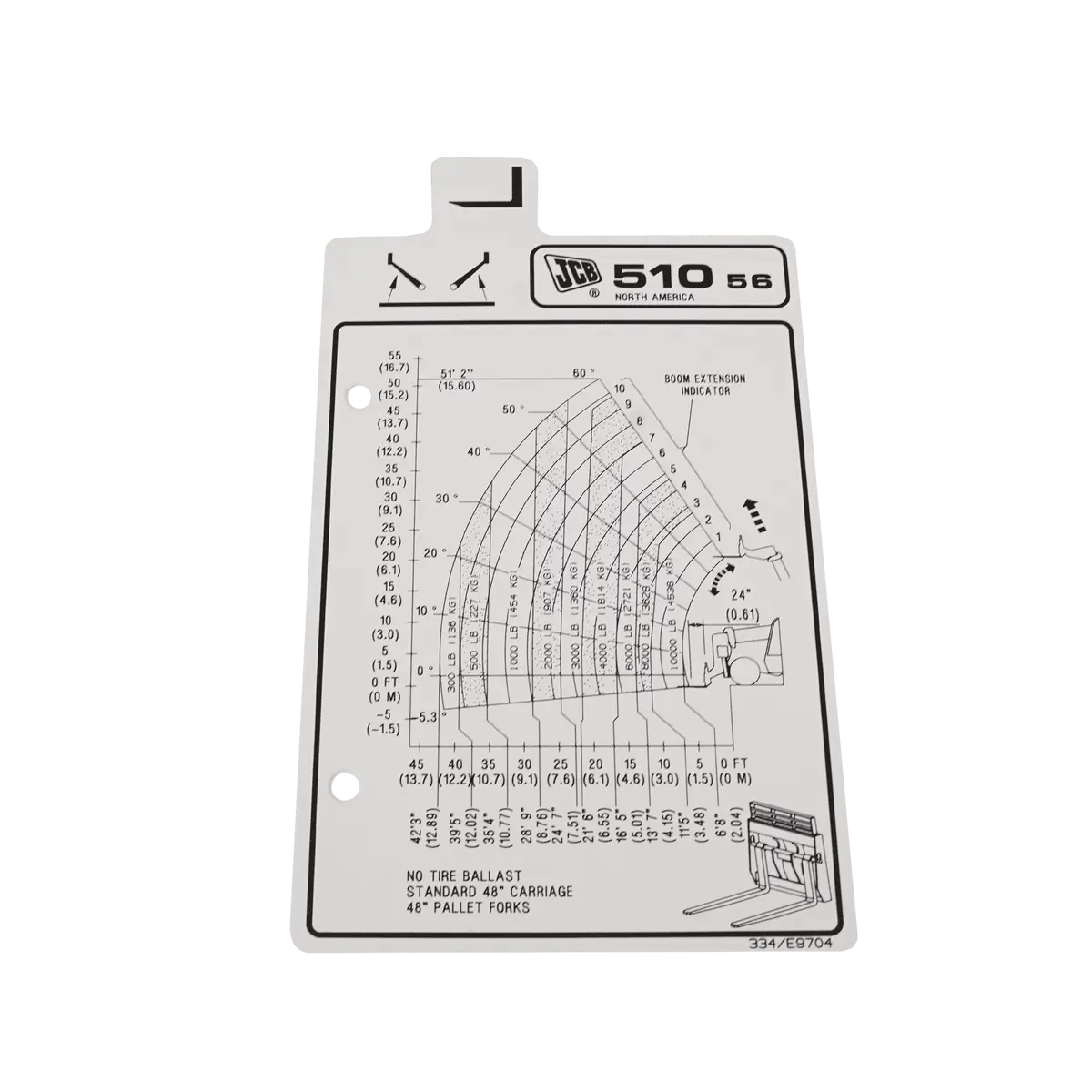 Jcb F/Chart 510-56 48 Std Uns (P90 T4f) Decal 334/E9704 1
