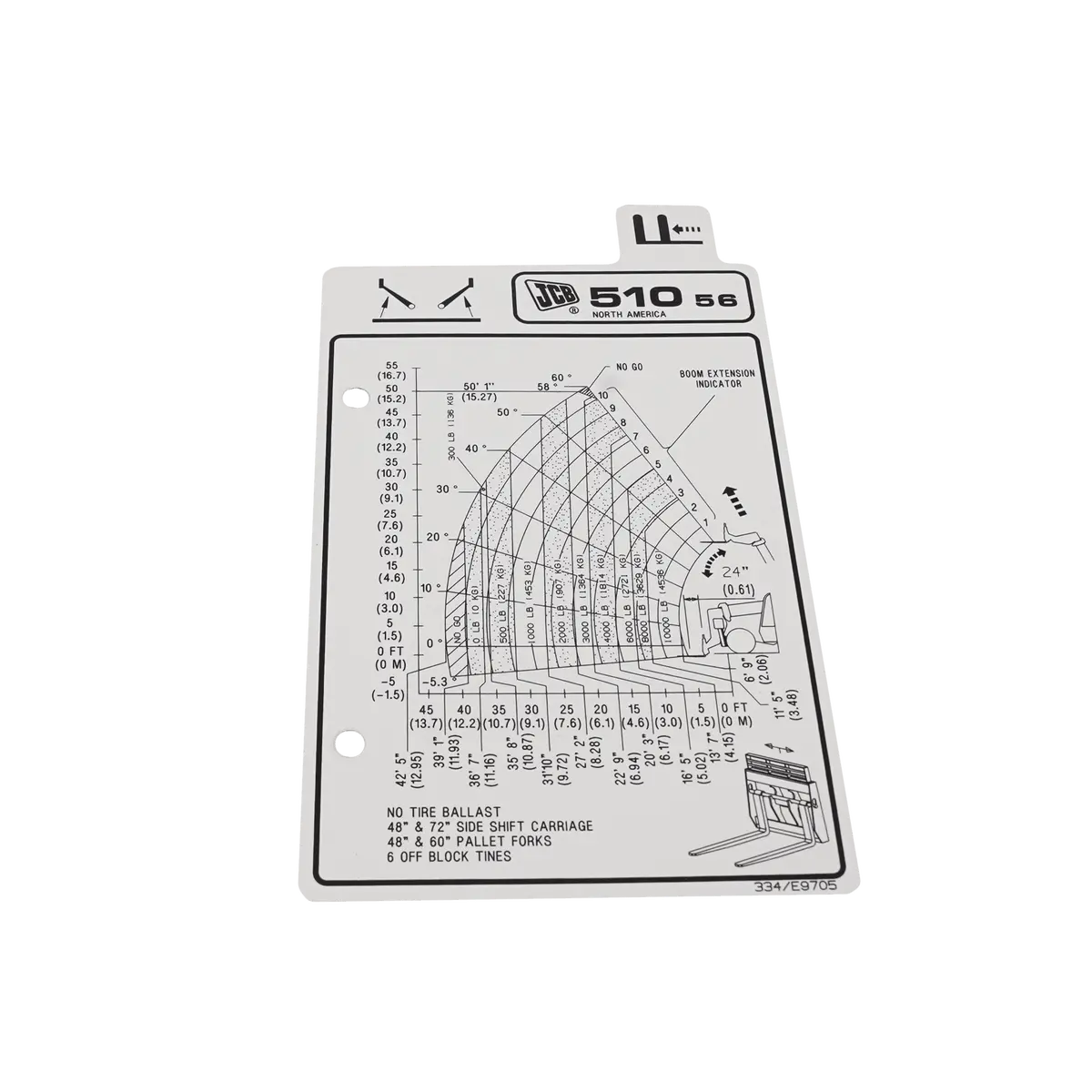 Jcb F/Chart 510-56 Side Shift (P90 T4f) Decal 334/E9705 1