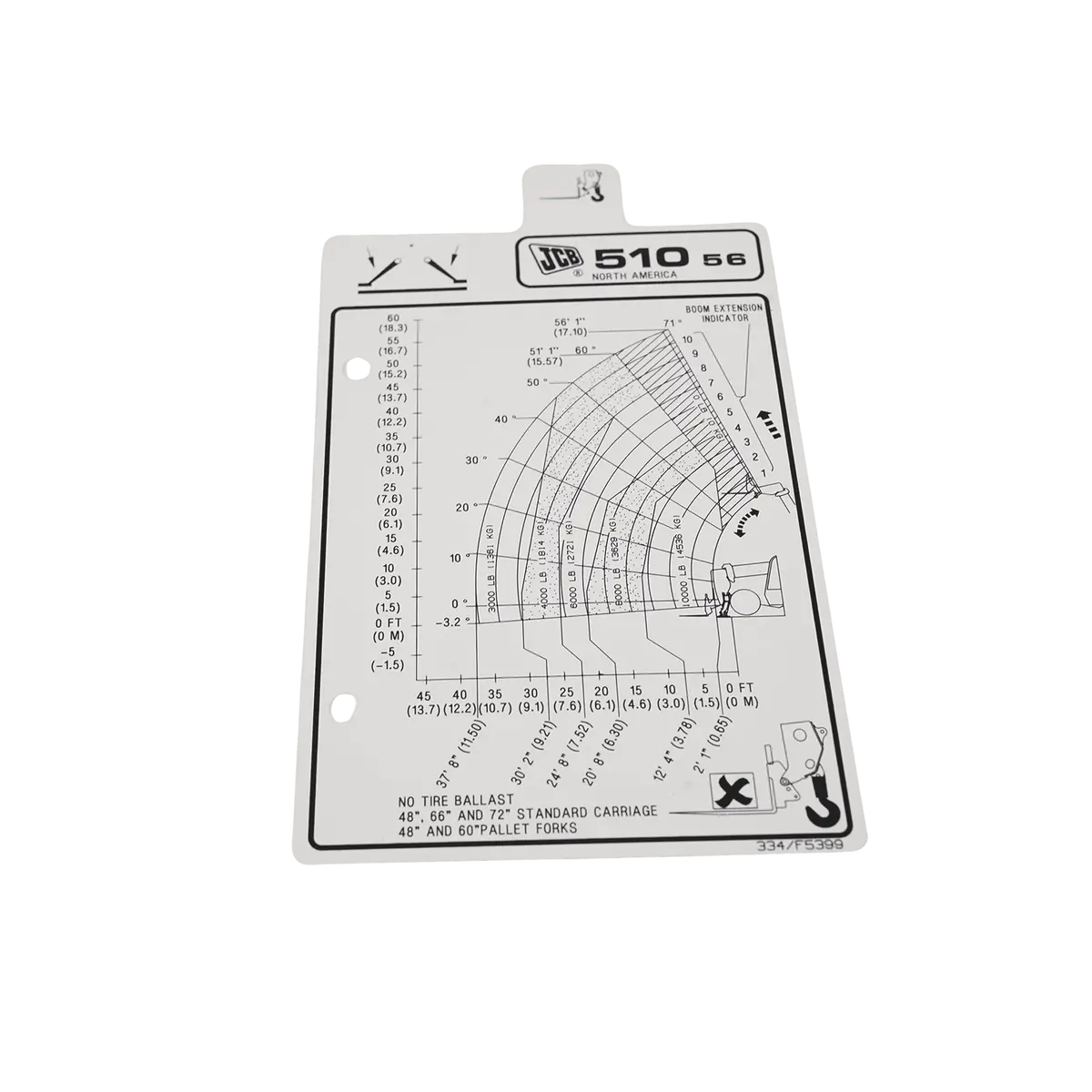Jcb F/Chart 510-56 Boom Hook (P90) Decal 334/F5399 1