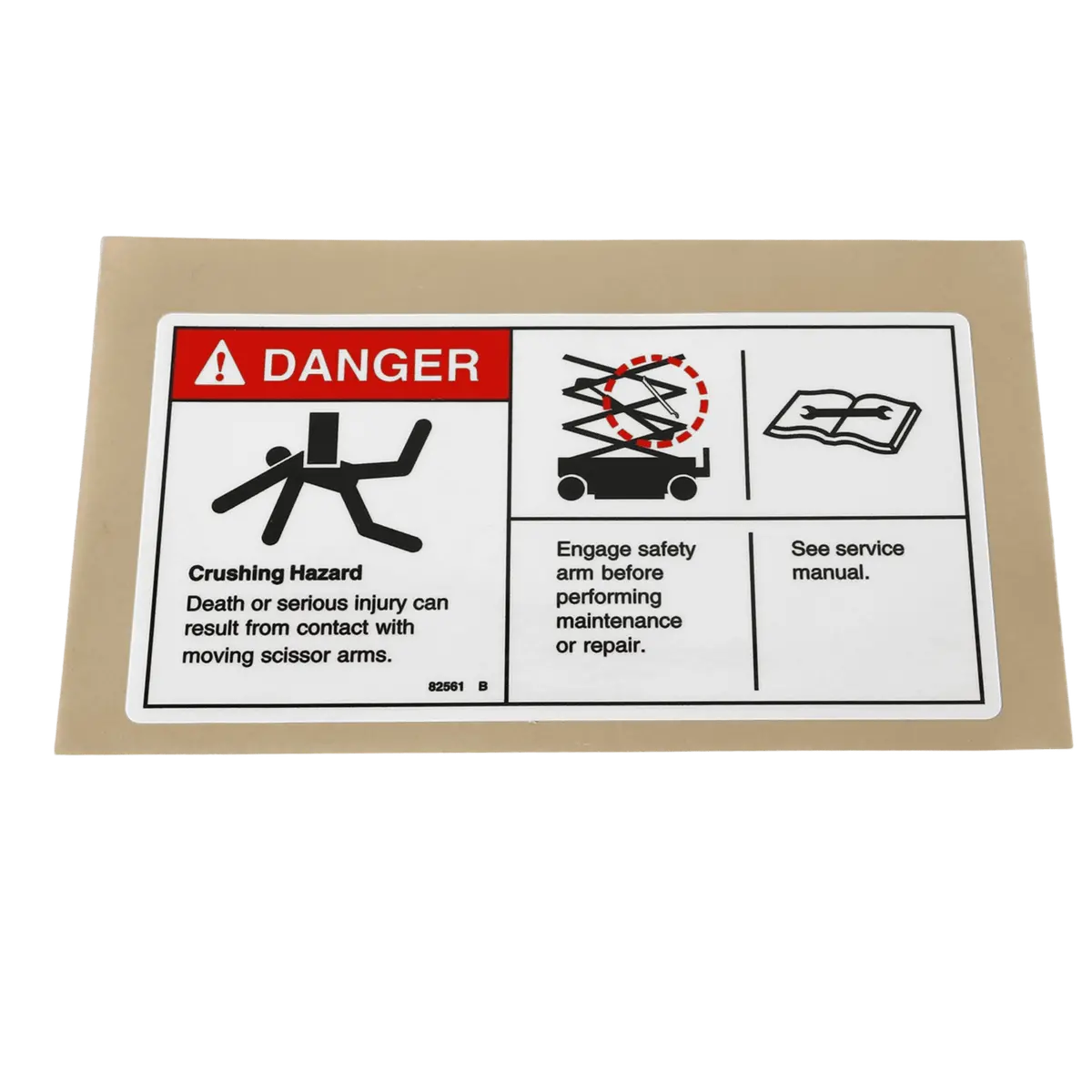 Genie Decal, Danger - Use Safety Arm 82561Gt 1