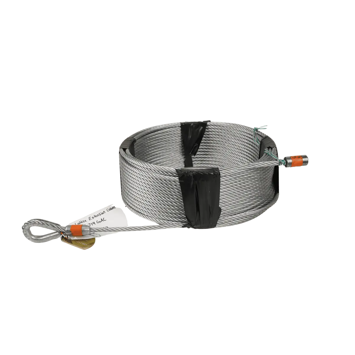 Canada Towers Lattice Extension Cable: 5/16" 719 Gac With Load Rated Ends (Thimble Eye On One End - Terminates Into Section A Of Lattice) (Button On The Other End) Lec-516719 1